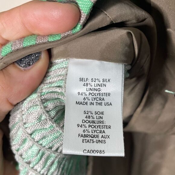 NANETTE LEPORE Green Striped TRELLIS Bustier Corset Top w/ Back Zip Size 6 - Picture 5 of 8